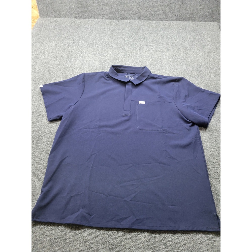 FIGS Technical Collection Navy Blue Scrub Polo Shirt XXL M21SW1054